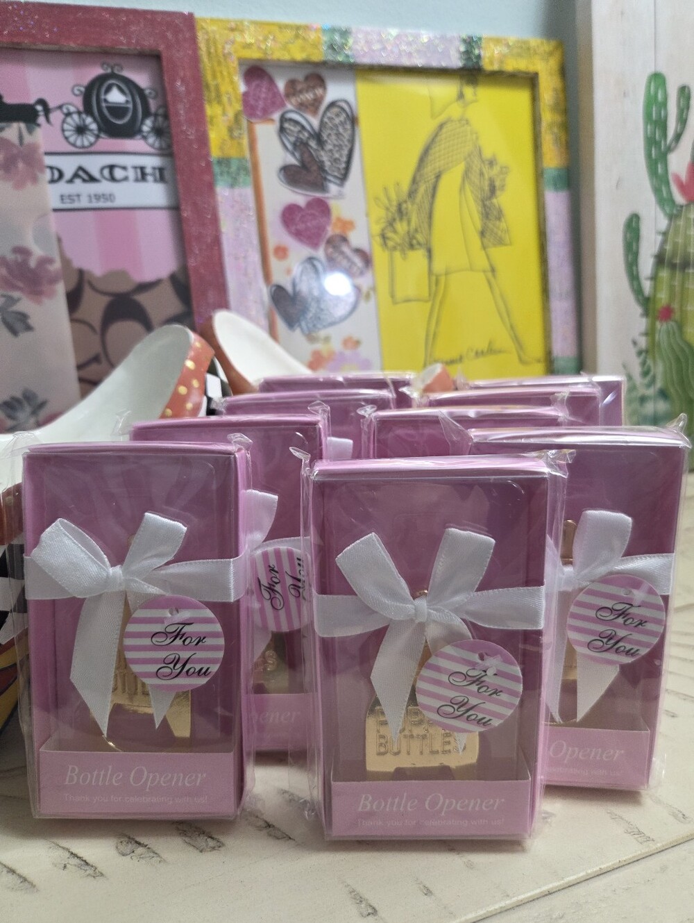 9 Baby Shower Bottle Openers/ Party Favors/Souvenirs for Guests with Gift Boxes